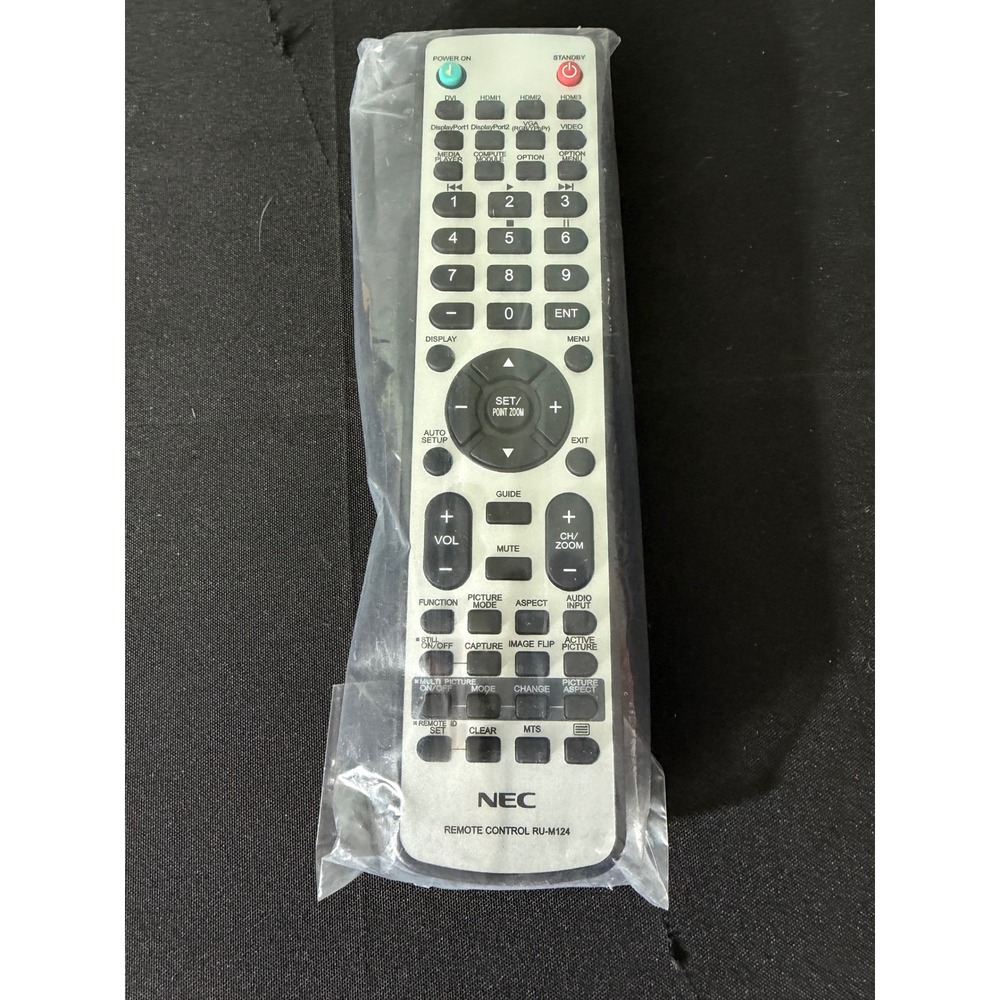 NEC‎ Remote Control RU-M124 Silver Black NEW Projector Monitor Controller